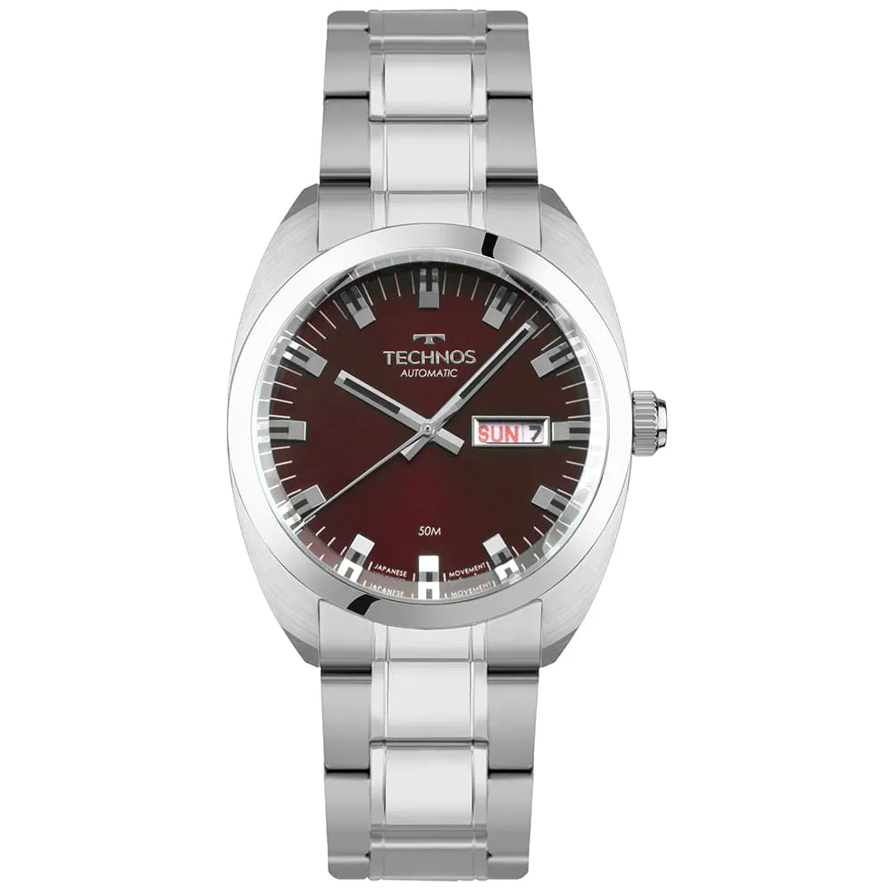 Relógio Technos Masculino Automático Prata 8205OV/1R – Edição Centenário, Miyota 21 Jewels, Caixa 40mm