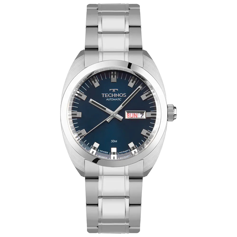 Relógio Technos Masculino Automático Prata 8205OV/1A – Edição Centenário, Miyota 21 Jewels, Caixa 40mm