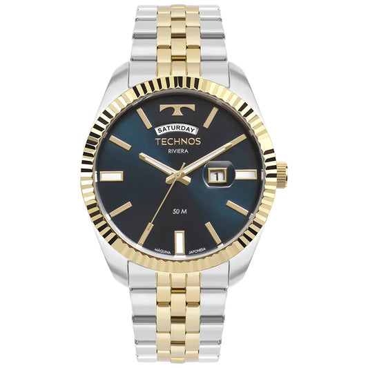 Relógio Technos Masculino Riviera Dourado Bicolor – 2350AM/1A