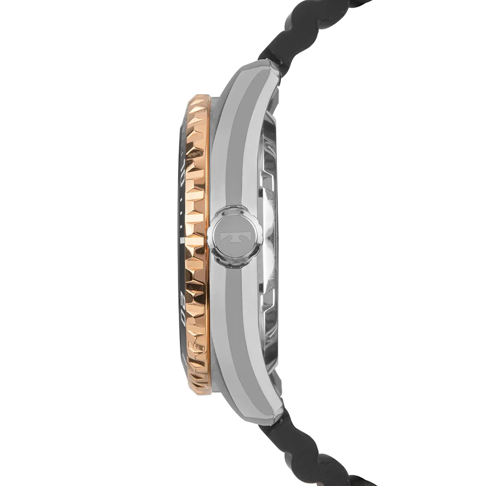 Relógio Technos Masculino Automático Bicolor Diver 8205PB/2P – 150m, Miyota 21 Jewels, Pulseira Silicone