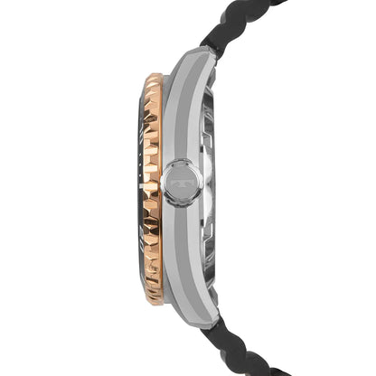 Relógio Technos Masculino Automático Bicolor Diver 8205PB/2P – 150m, Miyota 21 Jewels, Pulseira Silicone