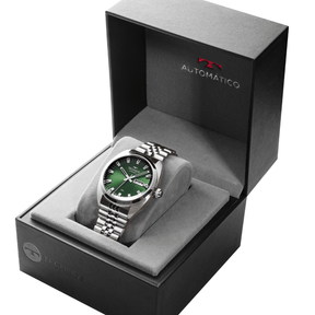 Relógio Technos Masculino Automático Prata – Caixa 40mm, Mostrador Verde, Aço Inoxidável