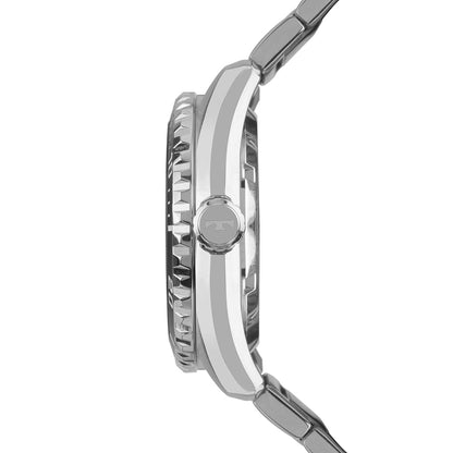 Relógio Technos Masculino Automático Prata Diver 8205PA/1R – 150m, Miyota 21 Jewels, Caixa 43mm