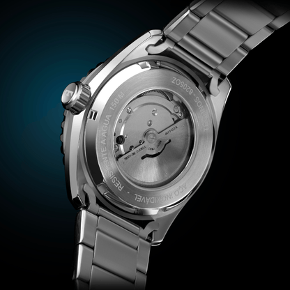 Relógio Technos Masculino Automático Prata Diver 8205PA/1R – 150m, Miyota 21 Jewels, Caixa 43mm