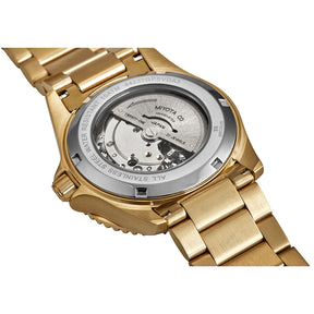 Relógio Seculus Automático Masculino Dourado Fundo Transparente 44237GPSVDA3 – Miyota 8205, Bisel Giratório, 42mm