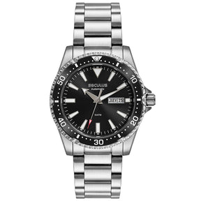 Relógio Seculus Automático Masculino Bisel Preto Fundo Transparente 44237G0SVNA1 – Miyota 8205, Caixa 42mm, 100m