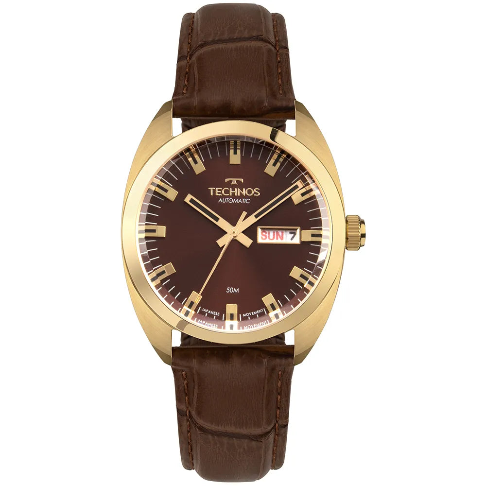Relógio Technos Masculino Automático Dourado 8205OP/0M – Edição Centenário, Miyota 21 Jewels, Caixa 40mm
