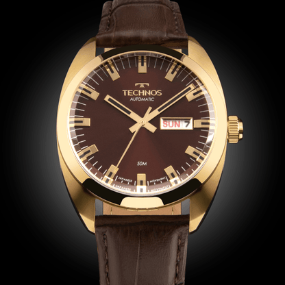 Relógio Technos Masculino Automático Dourado 8205OP/0M – Edição Centenário, Miyota 21 Jewels, Caixa 40mm