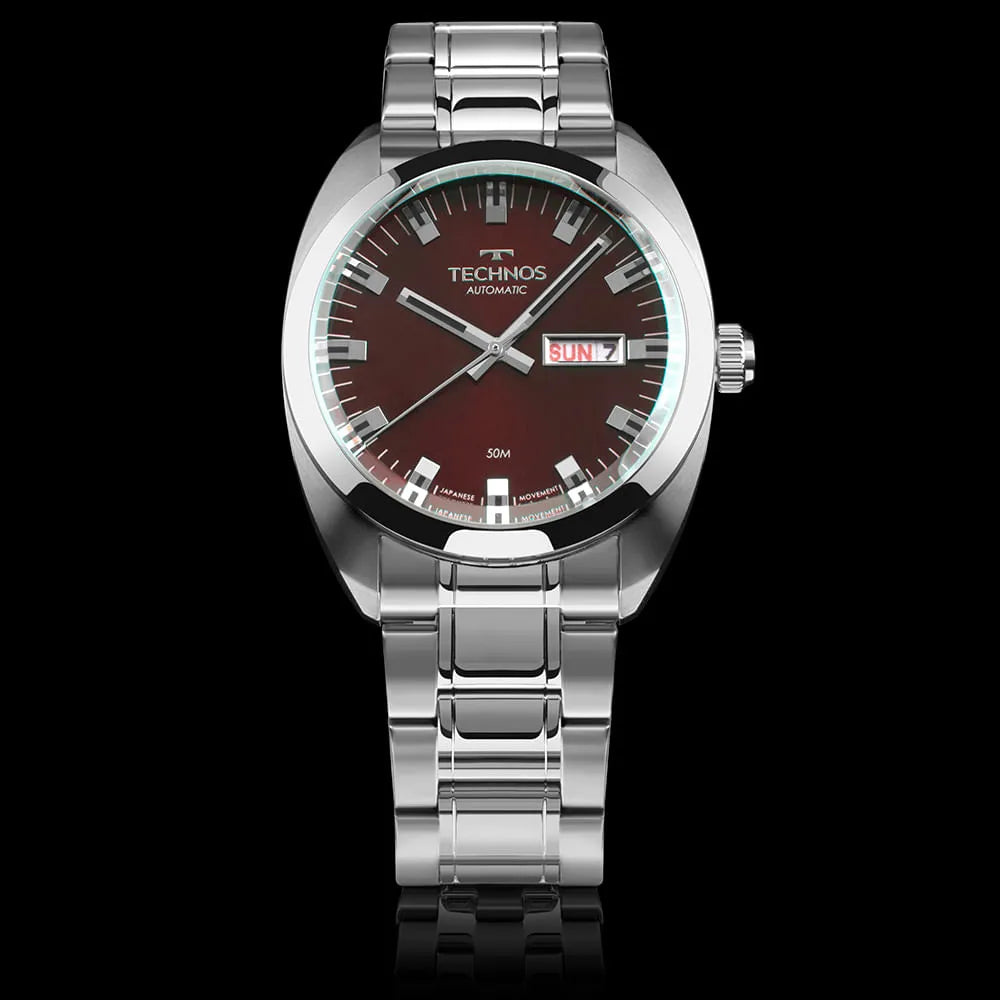 Relógio Technos Masculino Automático Prata 8205OV/1R – Edição Centenário, Miyota 21 Jewels, Caixa 40mm