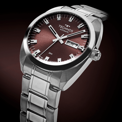 Relógio Technos Masculino Automático Prata 8205OV/1R – Edição Centenário, Miyota 21 Jewels, Caixa 40mm