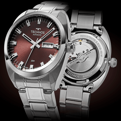 Relógio Technos Masculino Automático Prata 8205OV/1R – Edição Centenário, Miyota 21 Jewels, Caixa 40mm