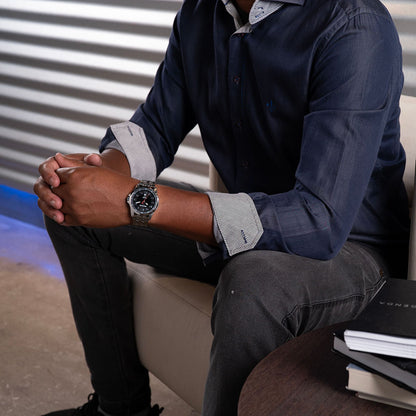 Relógio Séculus Masculino Casual Aço Prata 44200G0SVNA1 – Caixa 42mm, Pulseira Inox, Resistência 5 ATM