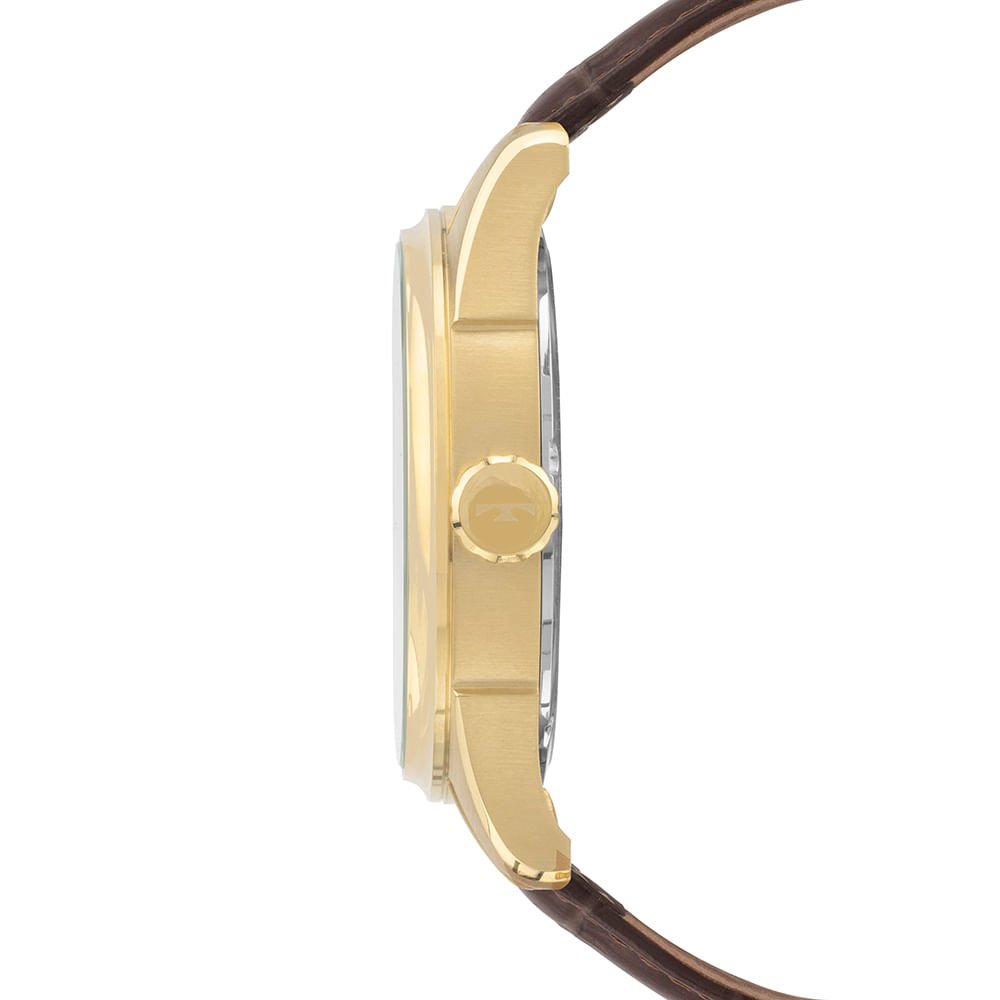 Relógio Technos Masculino Executive Dourado com Pulseira de Couro Marrom - 2115TYE/0M