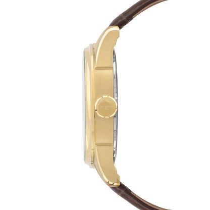 Relógio Technos Masculino Executive Dourado com Pulseira de Couro Marrom - 2115TYE/0M