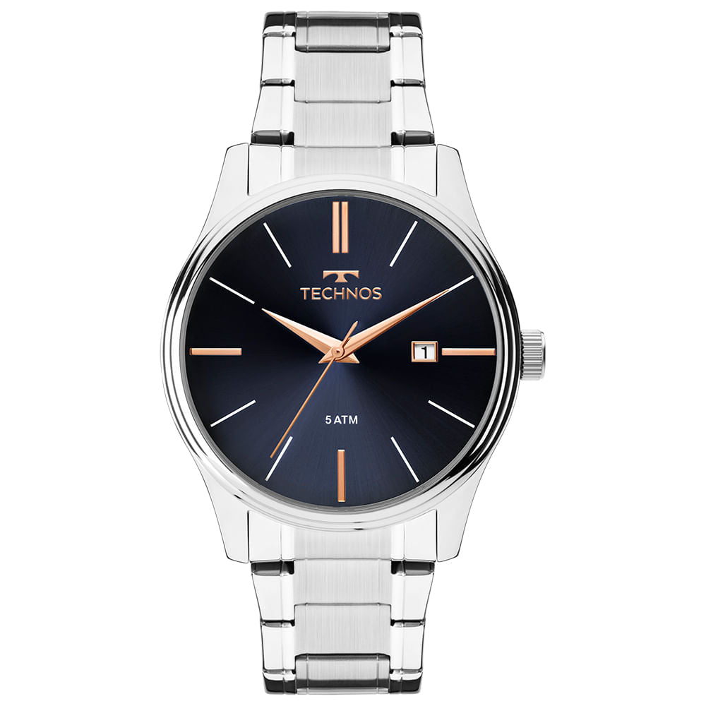 Relógio Technos Masculino Steel Prata Minimalista - 2115MPM/1K