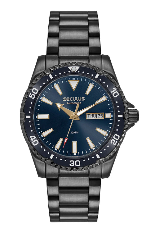 Relógio Seculus Masculino Automático Preto Fundo Transparente – 44237GPSVPA4