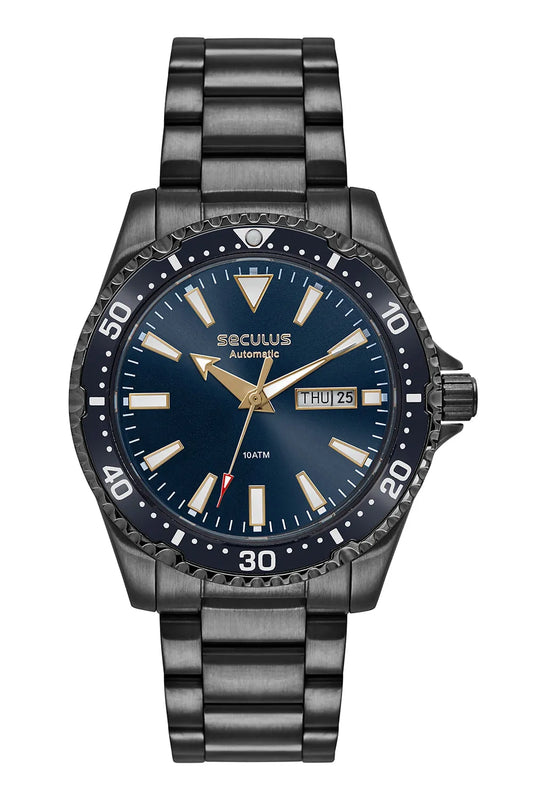 Relógio Seculus Masculino Automático Preto Fundo Transparente – 44237GPSVPA4