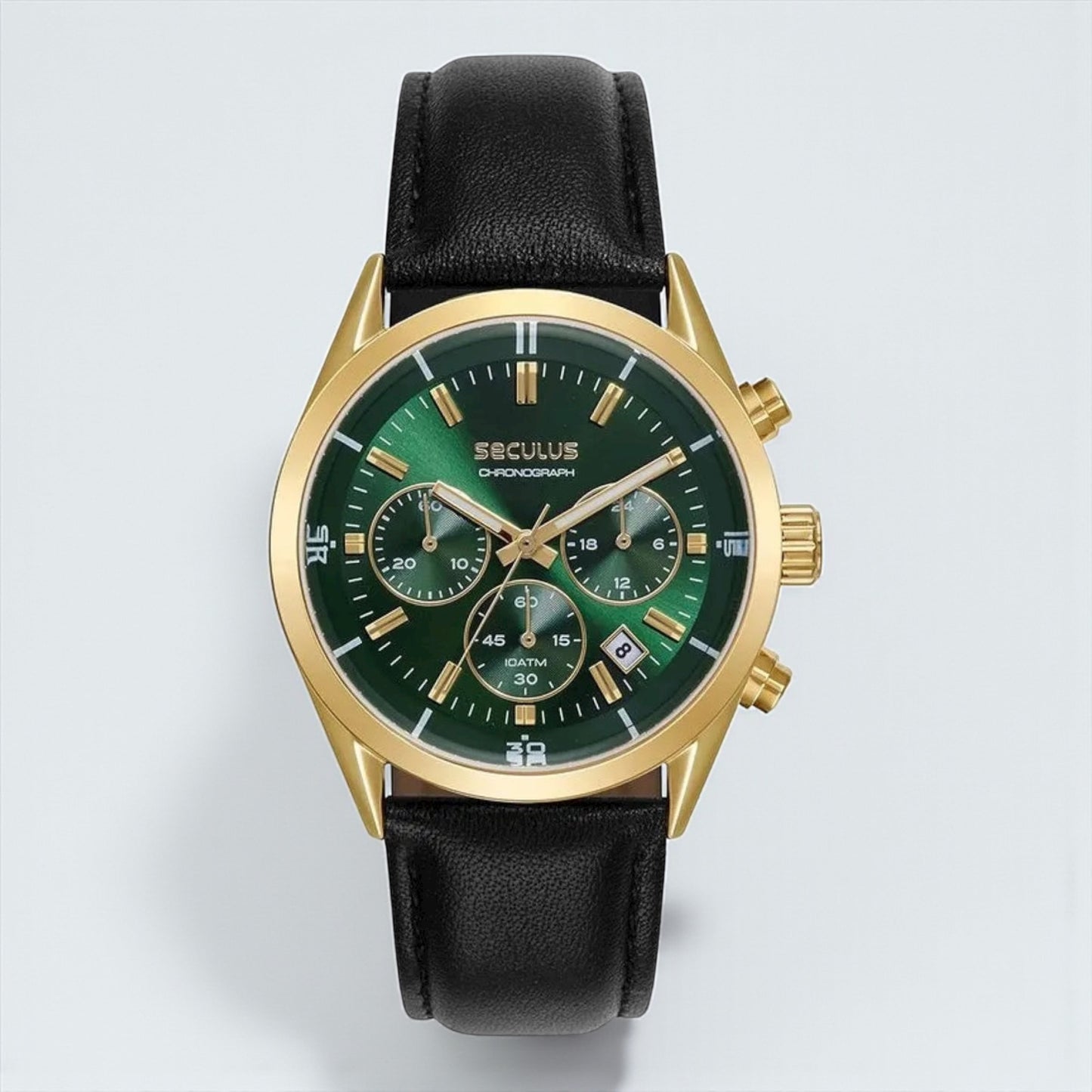 Relógio Seculus Cronógrafo 77339GPSVDC2 Vidro Abaulado Verde