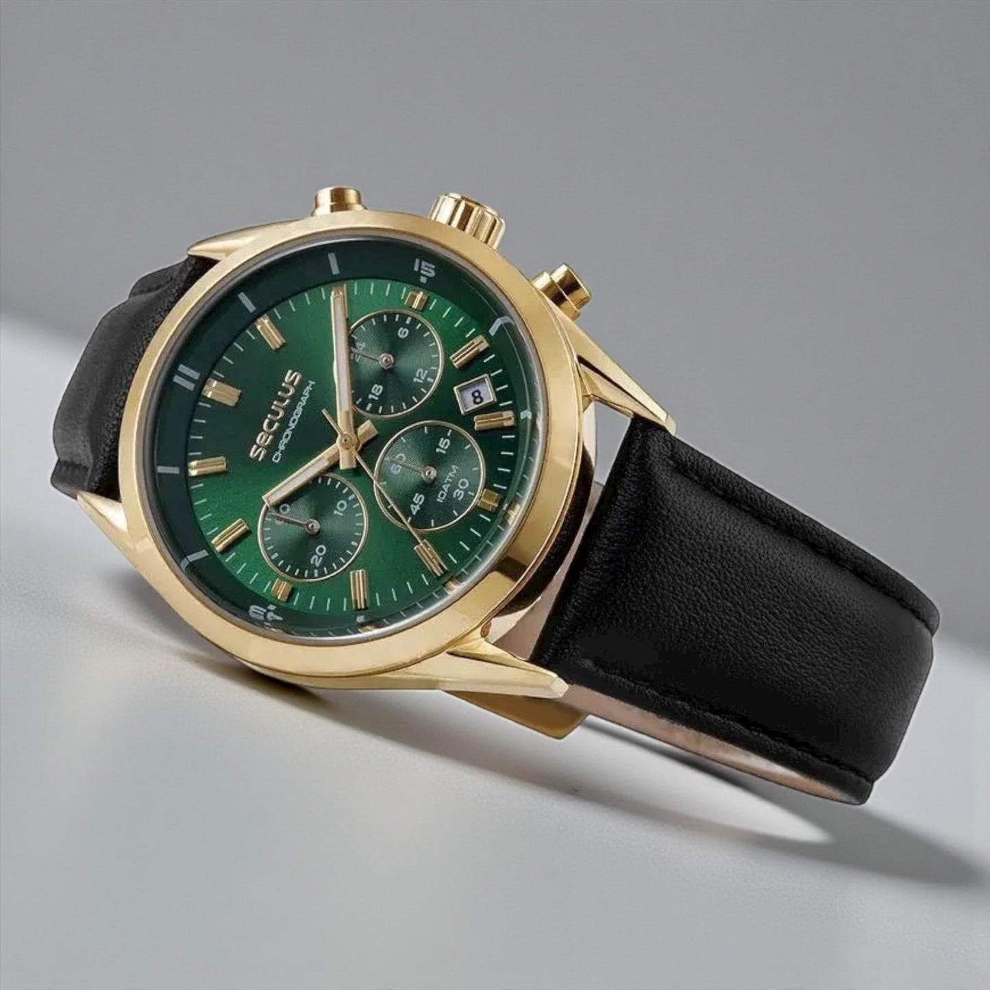 Relógio Seculus Cronógrafo 77339GPSVDC2 Vidro Abaulado Verde