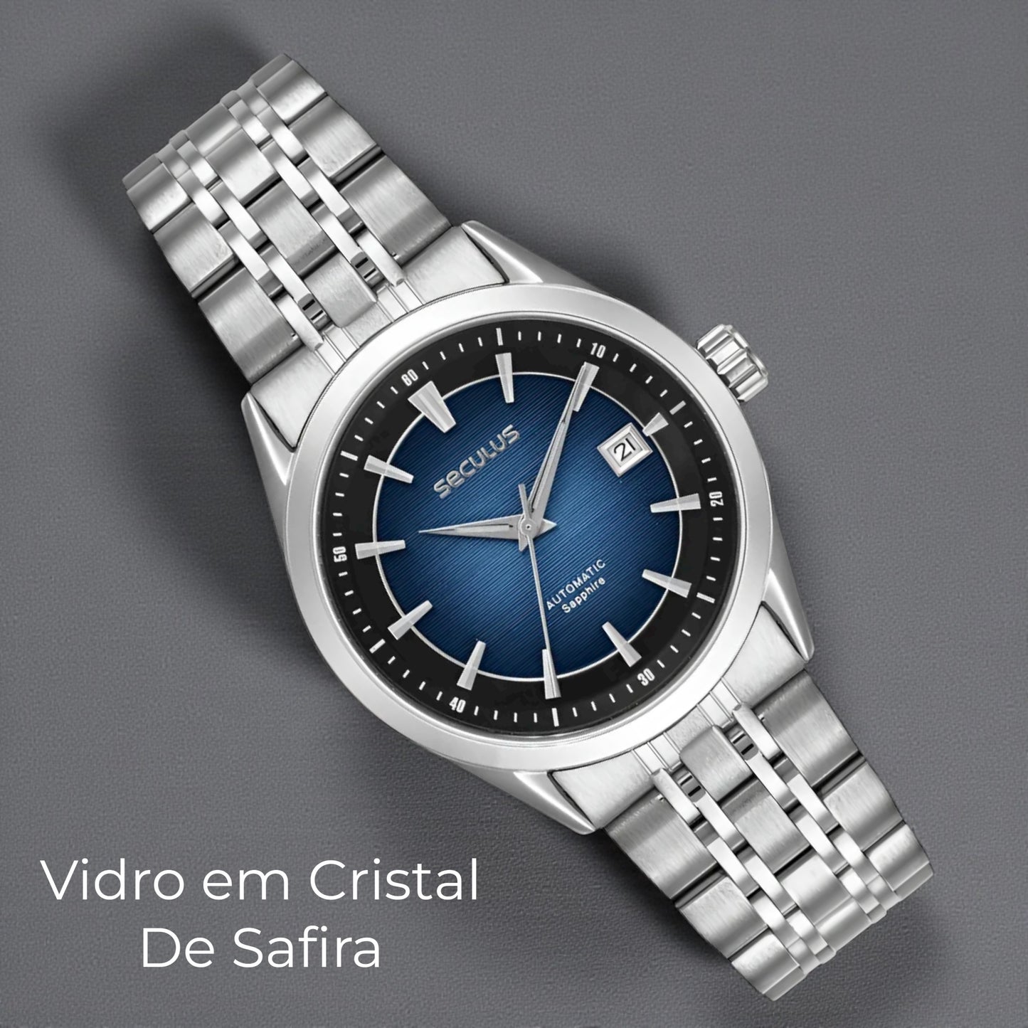 Relógio Seculus Automatic Safira 40mm