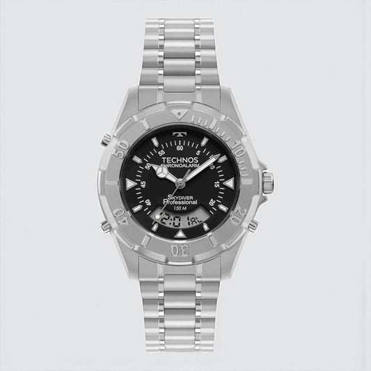 TECHNOS Relógio Technos Skydiver T20557/1p Cor da correia Prateado Cor do bisel Prateado